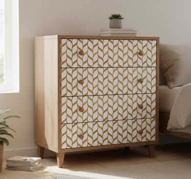 Vinilo para muebles patrón de hojas trenzadas doradas - TenVinilo