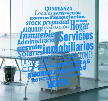 Vinilo para oficina conceptos inmobiliaria - TenVinilo