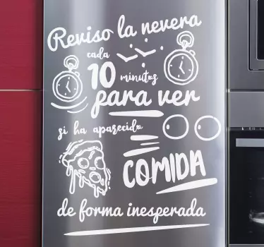 Pegatina para nevera reviso la nevera - TenVinilo