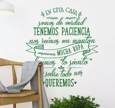 Pegatina en esta casa somos - TenVinilo