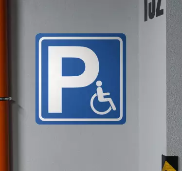 Vinilo aparcamiento señal de estacionamiento para discapacitados - TenVinilo