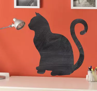 Vinilo pizarra silueta gato - TenVinilo