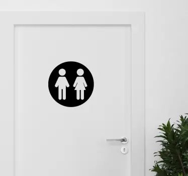 Vinilo para puerta signo baño mujer hombre - TenVinilo