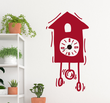 Vinilo reloj de pared cucú - TenVinilo