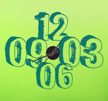 Reloj adhesivo números sketch - TenVinilo