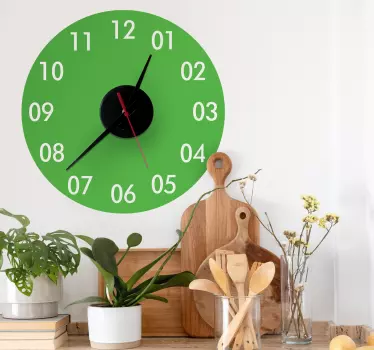 Reloj adhesivo pared redondo monocolor - TenVinilo