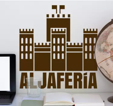 Vinilo decorativo skyline Aljafería silueta skyline - TenVinilo