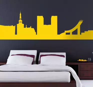 Vinilo skyline contorno de la ciudad - TenVinilo