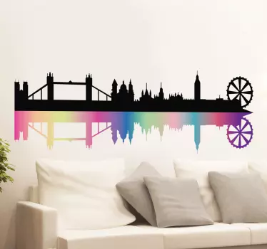 Vinilo skyline Londres multicolor - TenVinilo