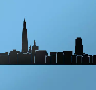 Vinilo skyline silueta de paisaje urbano - TenVinilo