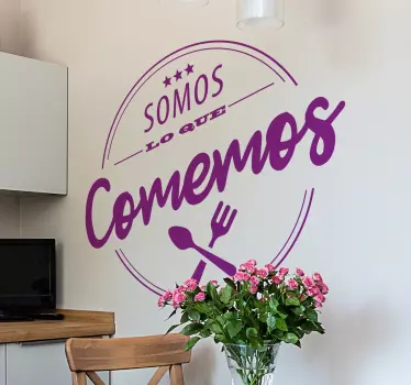 Vinilo para cocina somos lo que comemos - TenVinilo