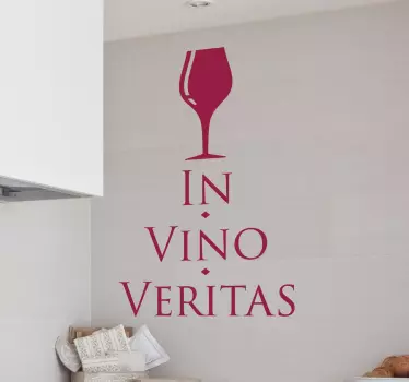 Vinilo texto latín in vino veritas - TenVinilo