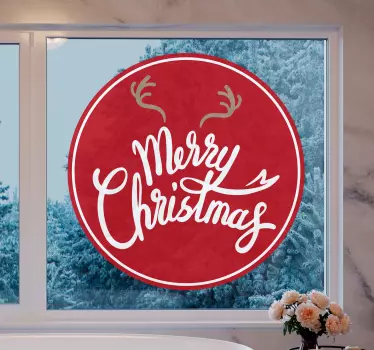 Vinilo para cristal ventana Feliz Navidad reno - TenVinilo