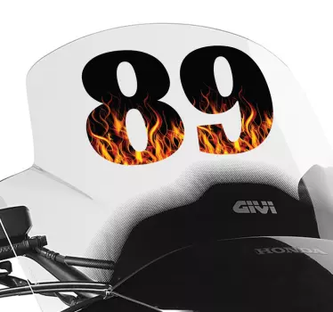 Vinilos números para moto fuego - TenVinilo