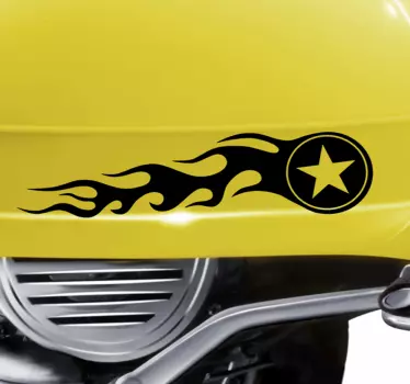 Vinilos para moto estrella en llamas - TenVinilo