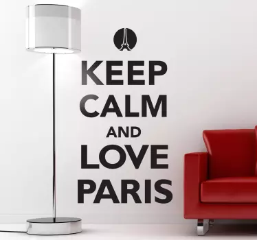 Vinilos París texto keep calm - TenVinilo