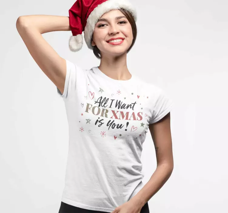 Camiseta navideña all I want for Christmas is you - TenVinilo
