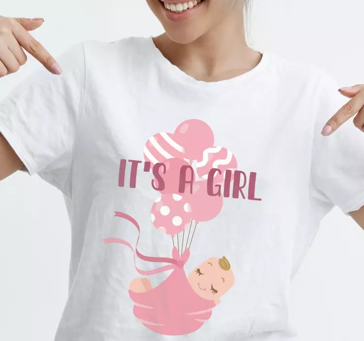 Camiseta bebé revelación de género es niña - TenVinilo