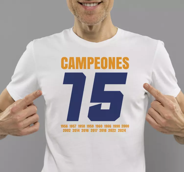 Camiseta campeones 15 copas - TenVinilo