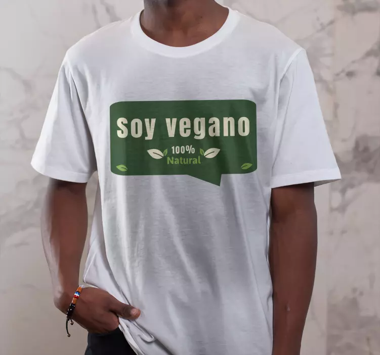 Camiseta con texto "soy vegano" - TenVinilo