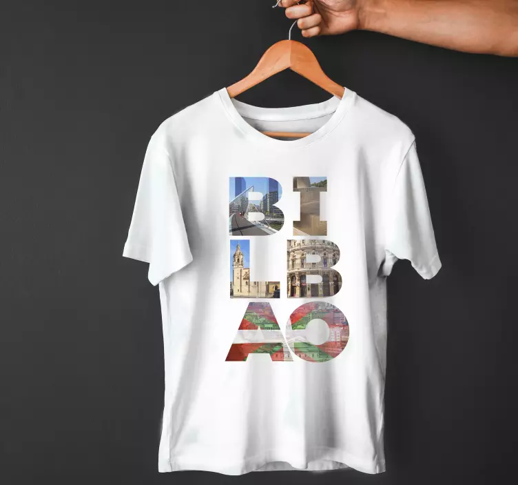 Camiseta con diseño de letras Bilbao - TenVinilo