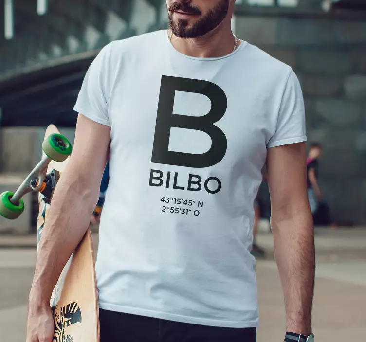 camiseta con coordinadas de Bilbao - TenVinilo