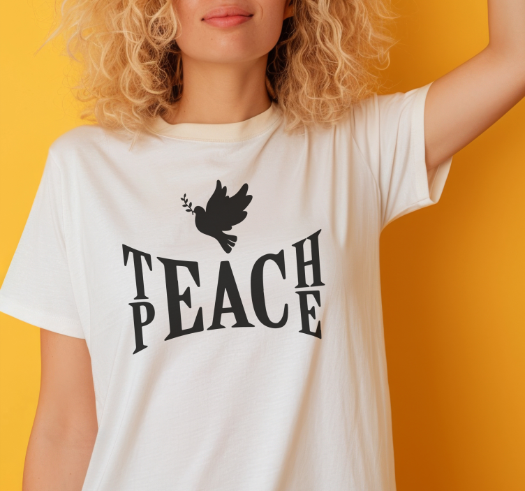 Camiseta frase teach peace - TenVinilo