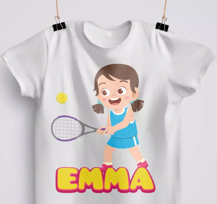 Camiseta infantil jugador de tenis con nombre - TenVinilo