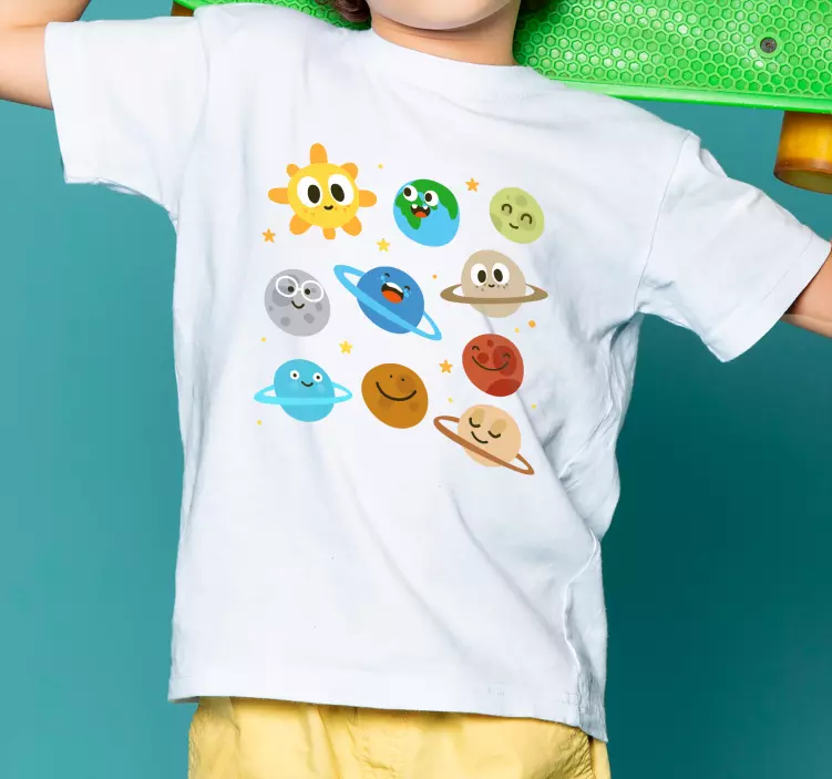 Camiseta infantil personajes planetarios - TenVinilo