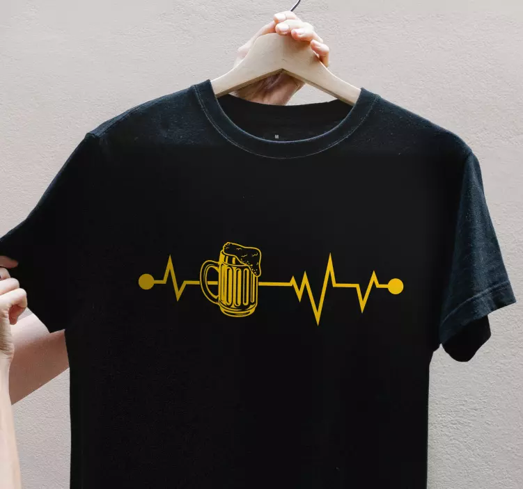 Camiseta jarra de cerveza con forma de latido del corazón - TenVinilo