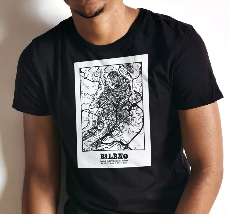 Camiseta con el mapa topográfico de Bilbao - TenVinilo