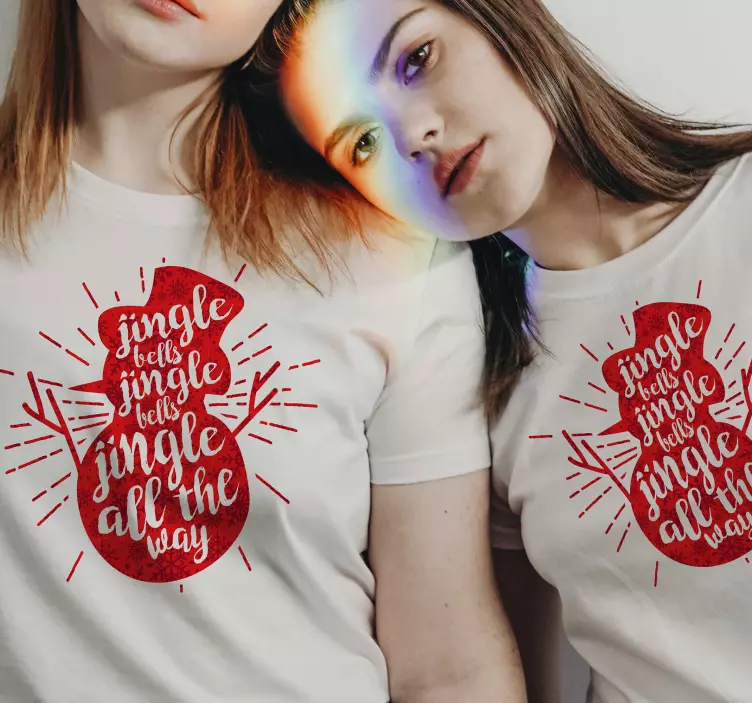 Camiseta navideña cascabeles - TenVinilo