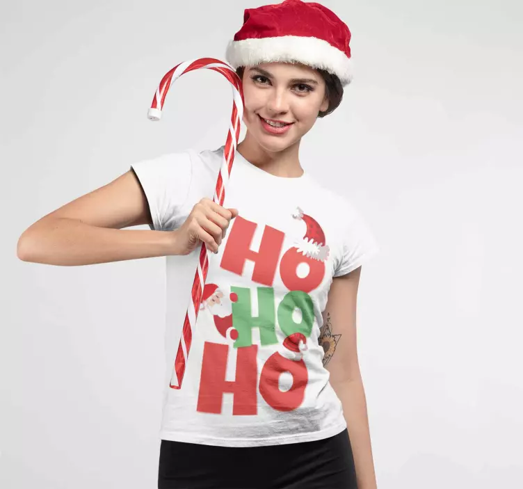 Camiseta navideña Santa Claus Ho Ho Ho - TenVinilo