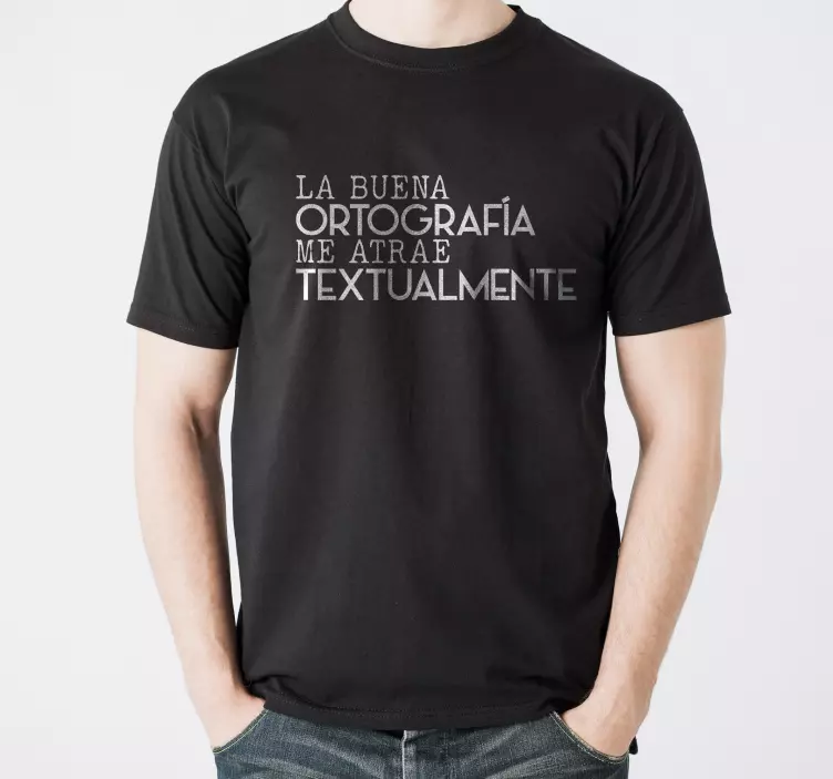 camiseta para hombre ortografía me atrae - TenVinilo