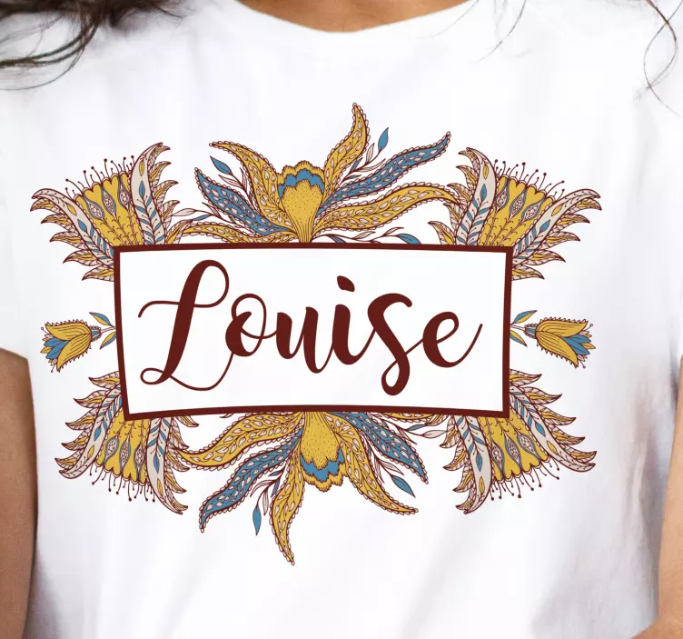 Camiseta personalizable diseño decorado con flores - TenVinilo