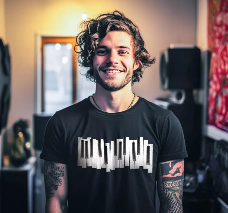 Camiseta teclado de piano - TenVinilo
