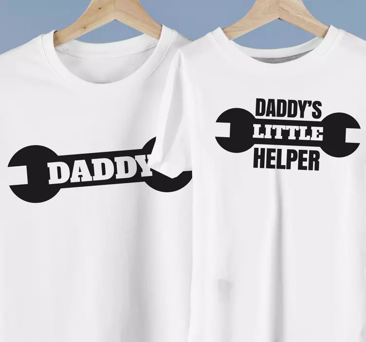 Camisetas padre e hijo el pequeño ayudante de papá - TenVinilo