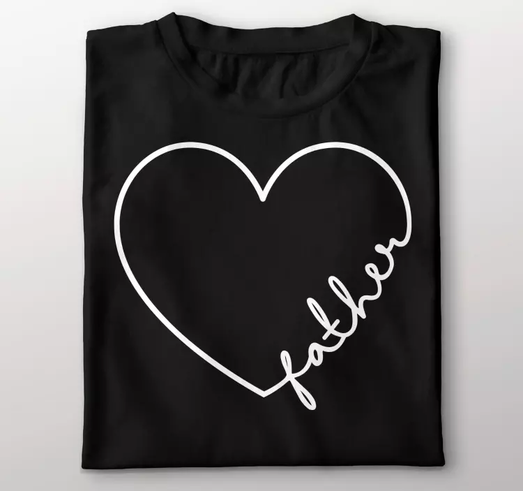 Camiseta padre e hijo Corazón caligráfico - TenVinilo