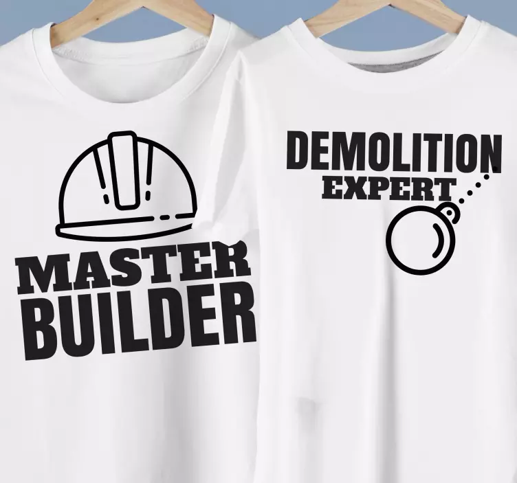 Camiseta padre e hijo Maestro constructor - TenVinilo