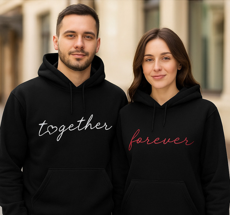 Sudadera pareja junta para siempre - TenVinilo