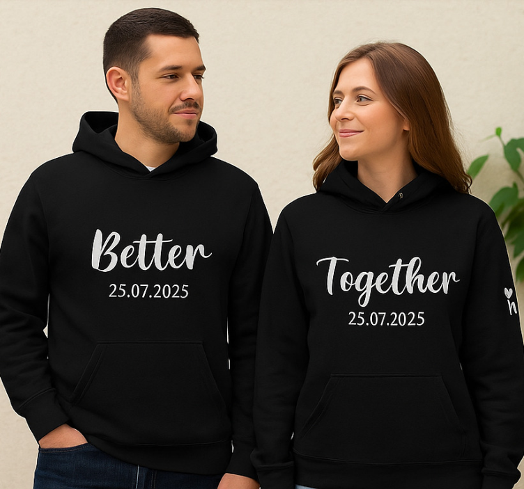 Sudadera mejor juntos cita personalizada - TenVinilo