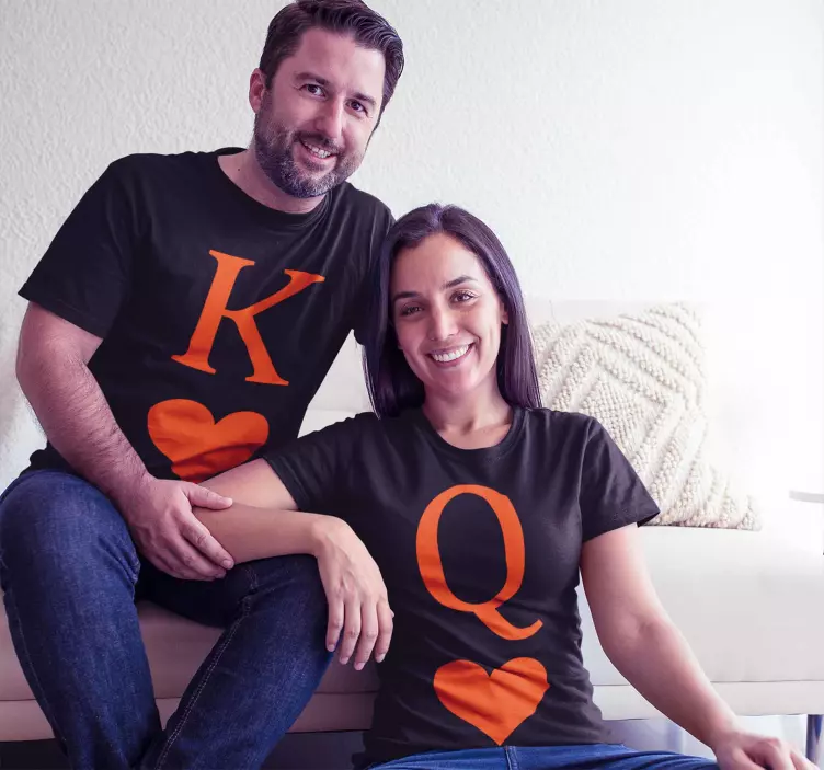 Camisetas parejas Queen and King versión poker - TenVinilo