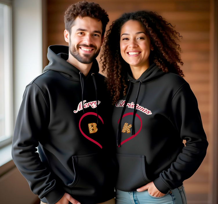 Camisetas parejas sudaderas navideñas personalizadas - TenVinilo