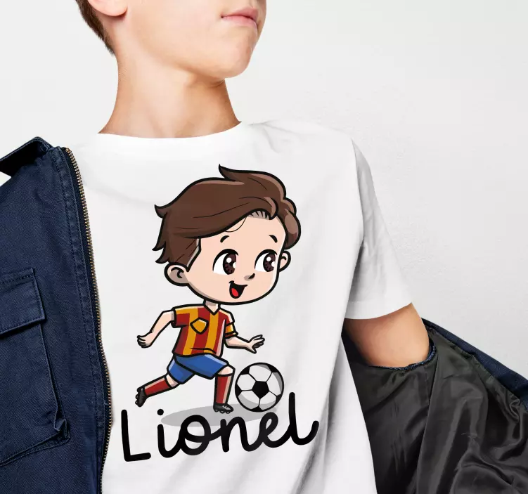 Camisetas con nombre Niño futbolista - TenVinilo