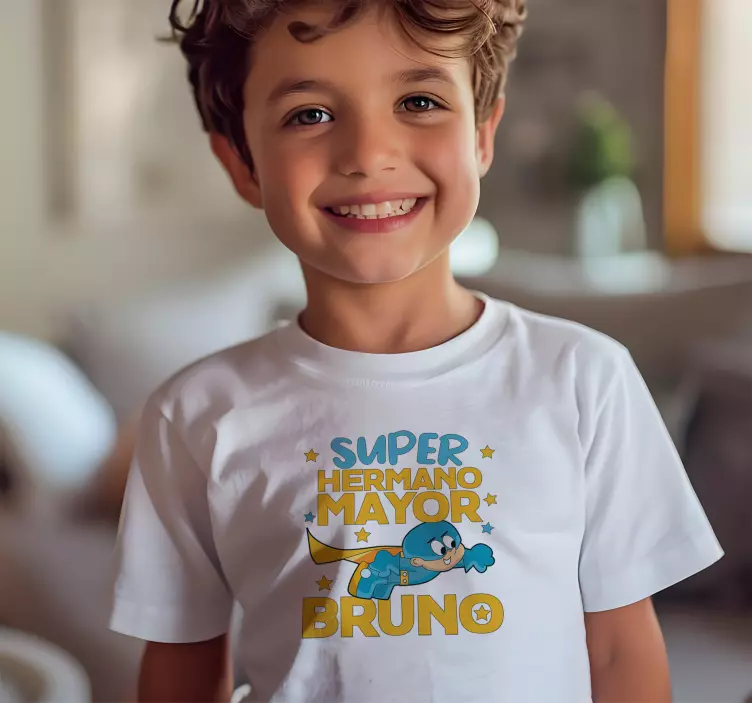 Camisetas con nombre súper hermano - TenVinilo