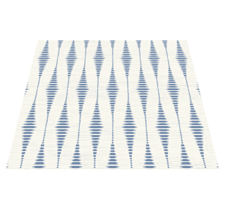 Alfombra vinílica moderna rabaul ikat azul y beige - TenVinilo