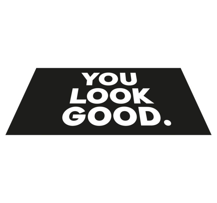 Alfombra vinilo baño you look good texto - TenVinilo