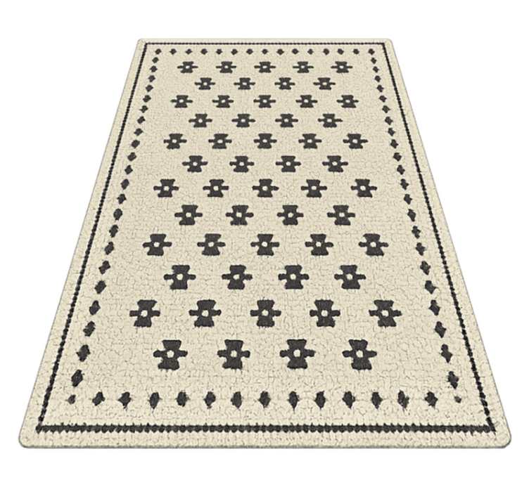 Alfombra vinilo salón mosaico de flores - TenVinilo