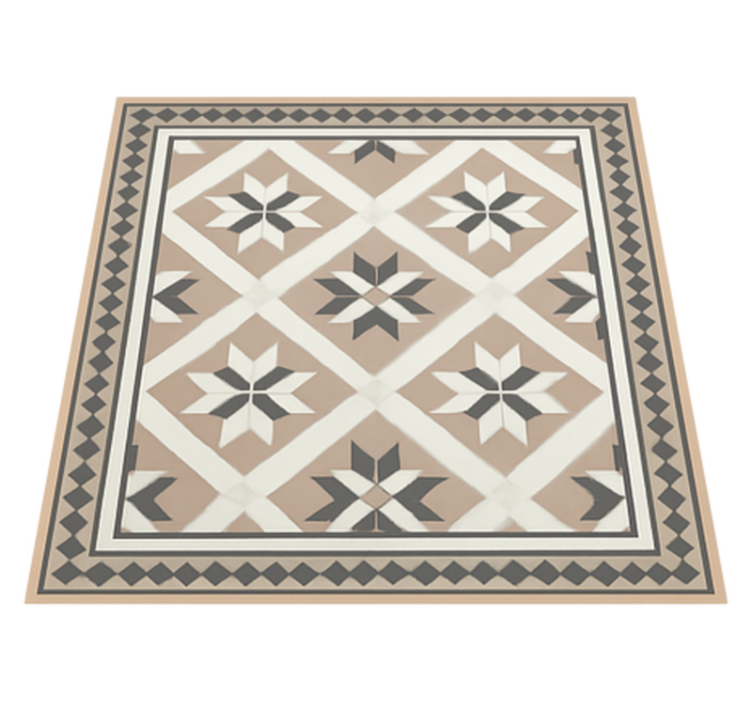 Alfombra hidráulica vinílica estilo marroquí beige - TenVinilo