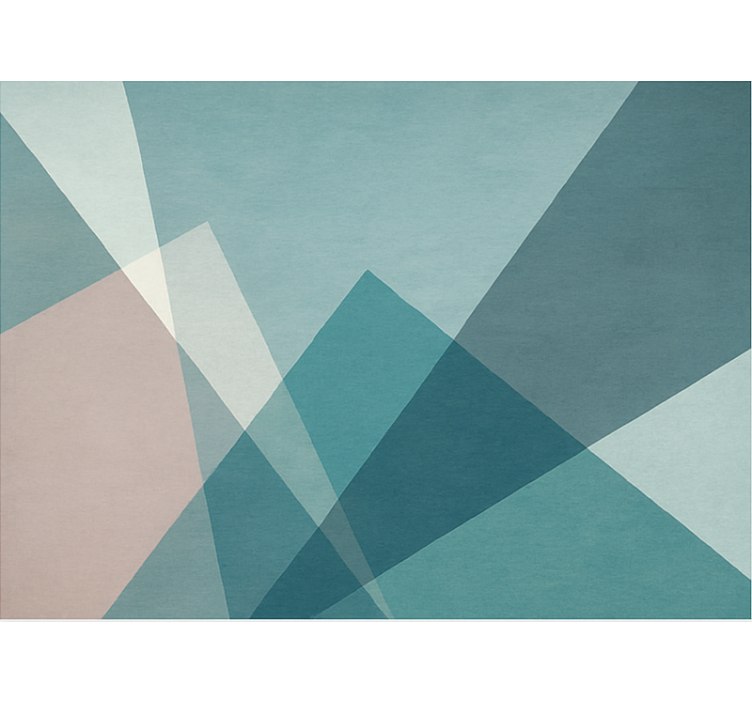 Alfombra vinilo azul diseño abstracto geométrico - TenVinilo